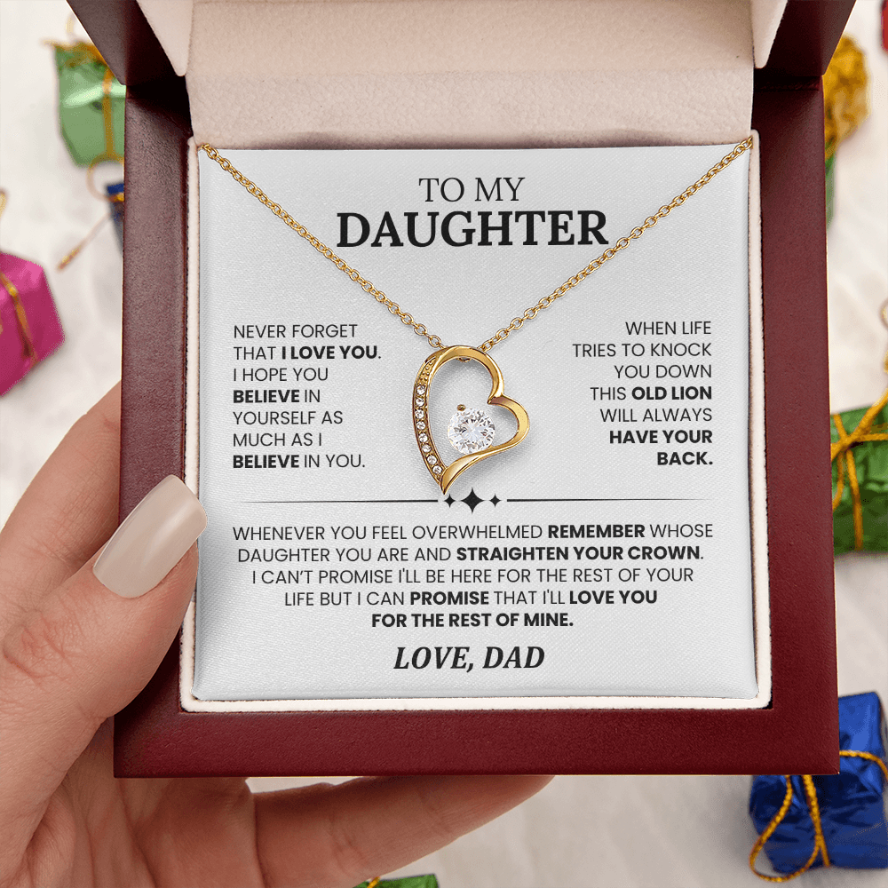 To My Daughter Forever Love Necklace, Perfect Gift from Dad