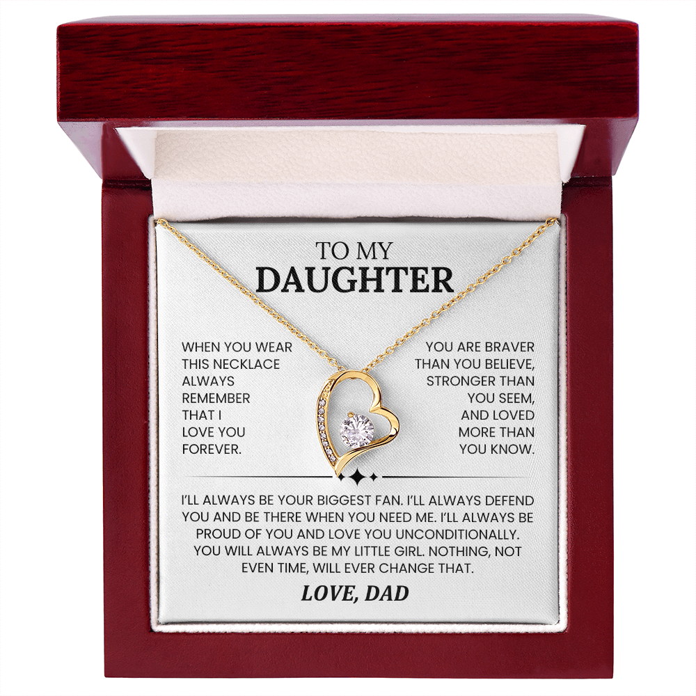 To My Daughter Forever Love Necklace, Perfect Gift from Dad