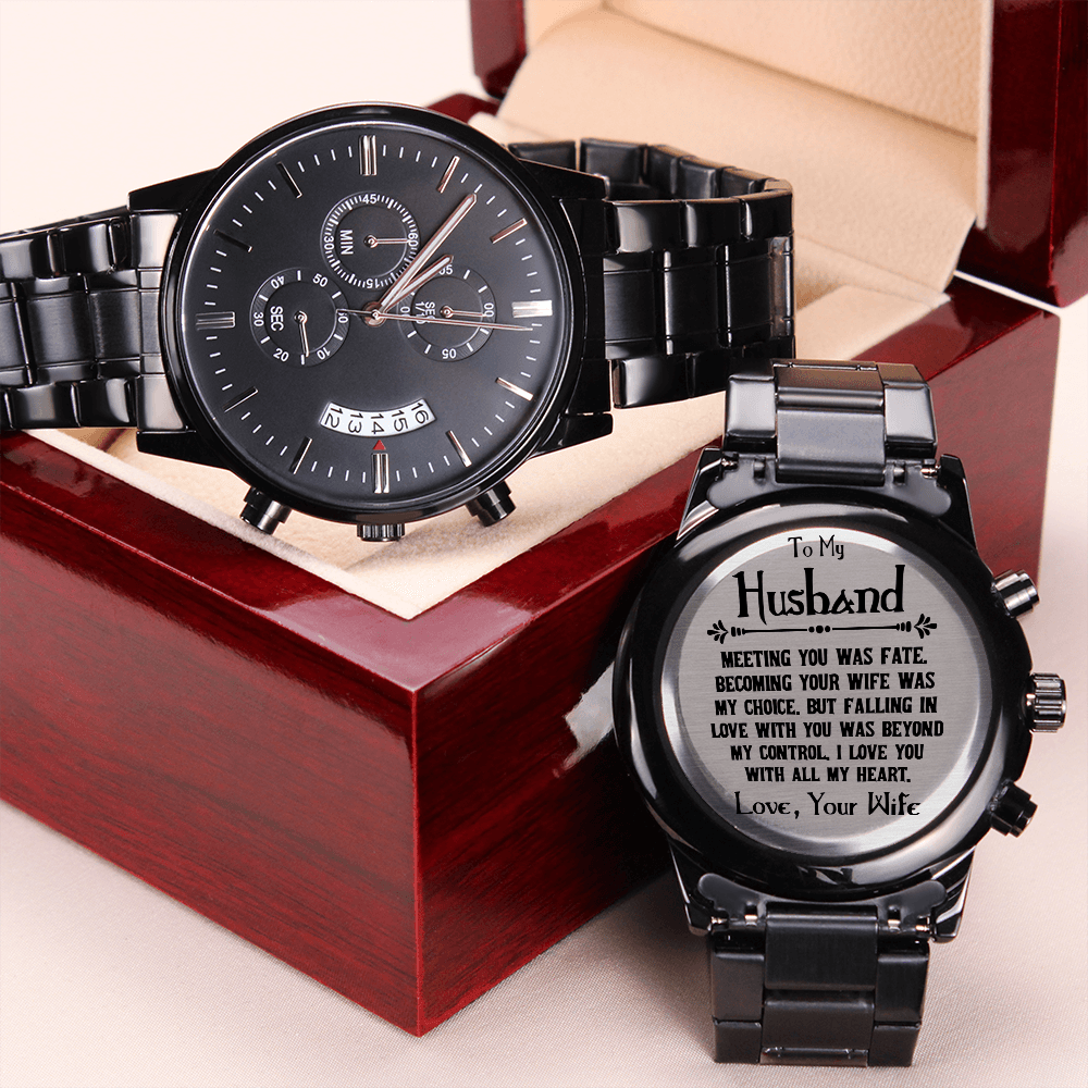 To My Husband - I Love You Engraved Luxury Chronograph Watch