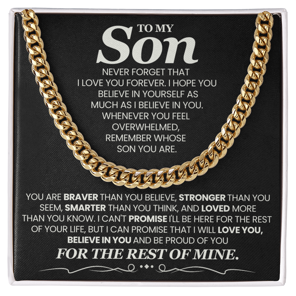 To My Son - Cuban Link Necklace - Never Forget I Love You Gift