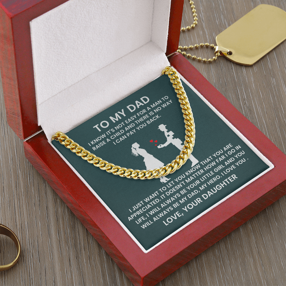 Cuban Link Necklace for Dad from Daughter - Perfect Father's Day Gift