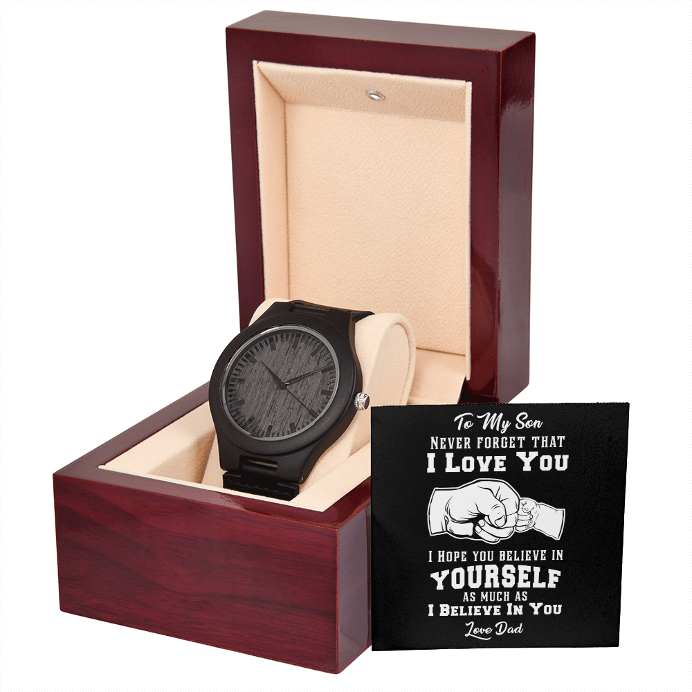 To My Son - Never Forget I Love You Wooden Watch
