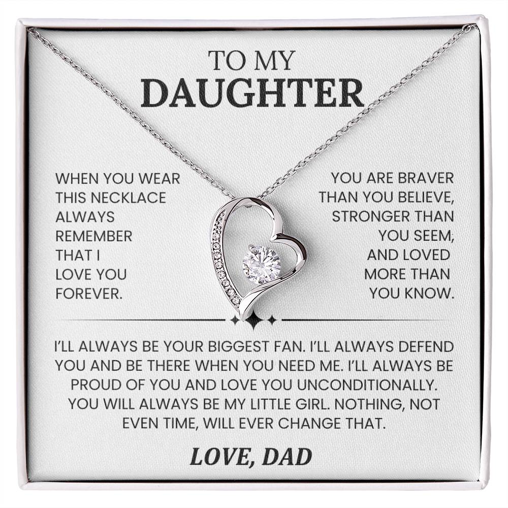 To My Daughter Forever Love Necklace, Perfect Gift from Dad