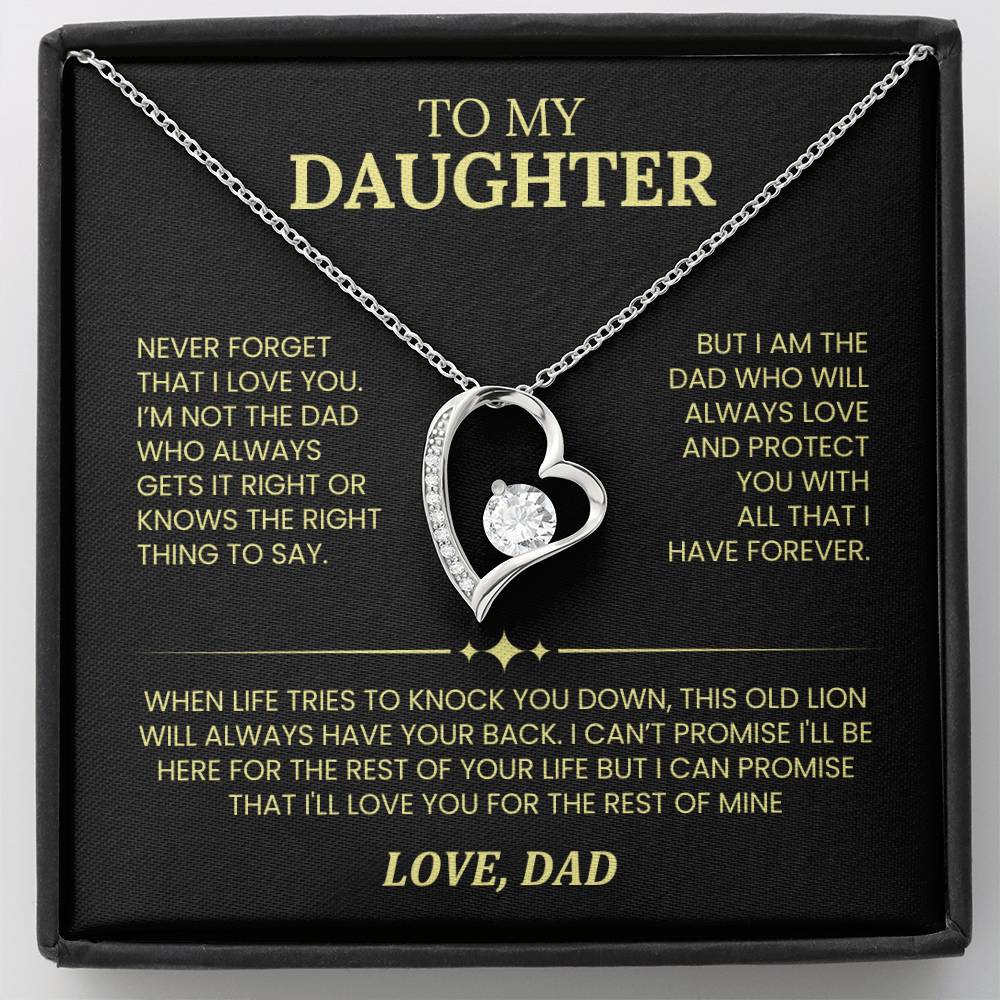 To My Daughter Forever Love Necklace, Perfect Gift from Dad