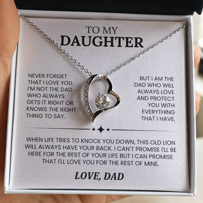 To My Daughter Forever Love Necklace, Perfect Gift from Dad