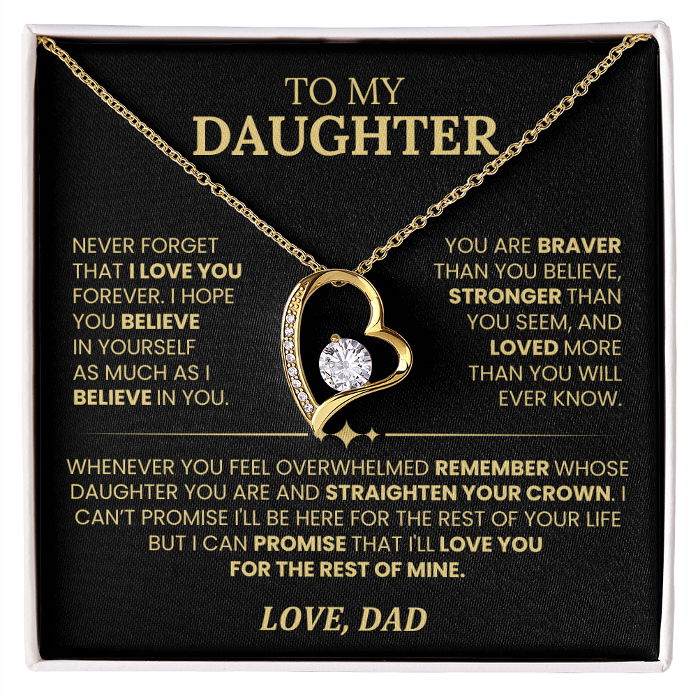 To My Daughter Forever Love Necklace, Perfect Gift from Dad