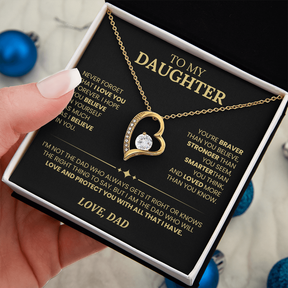 To My Daughter Forever Love Necklace, Perfect Gift from Dad