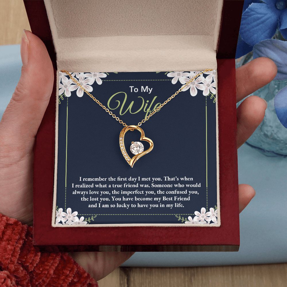 To My Wife - Remember First Day We Met Forever Love Necklace