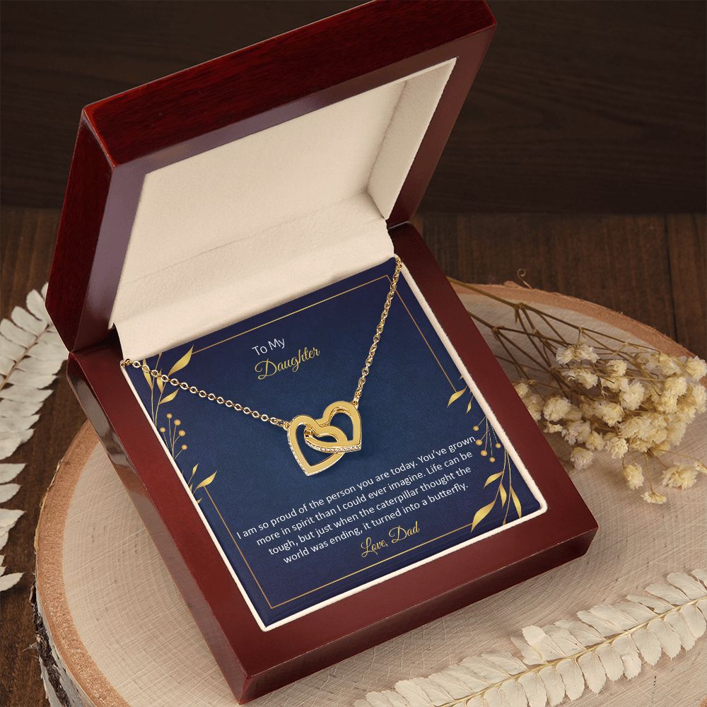 To My Daughter - So Proud of You Heart Necklace