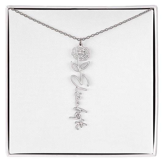Flower Name Necklace