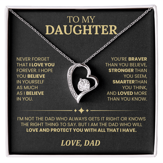 To My Daughter Forever Love Necklace, Perfect Gift from Dad