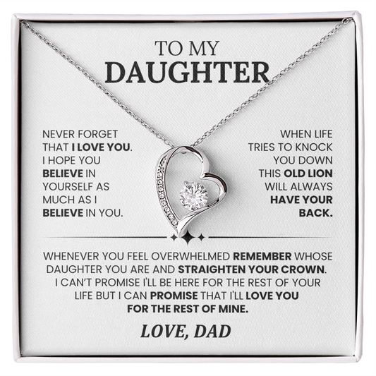 To My Daughter Forever Love Necklace, Perfect Gift from Dad