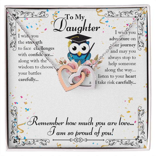 To My Daughter - Graduation Heart Necklace